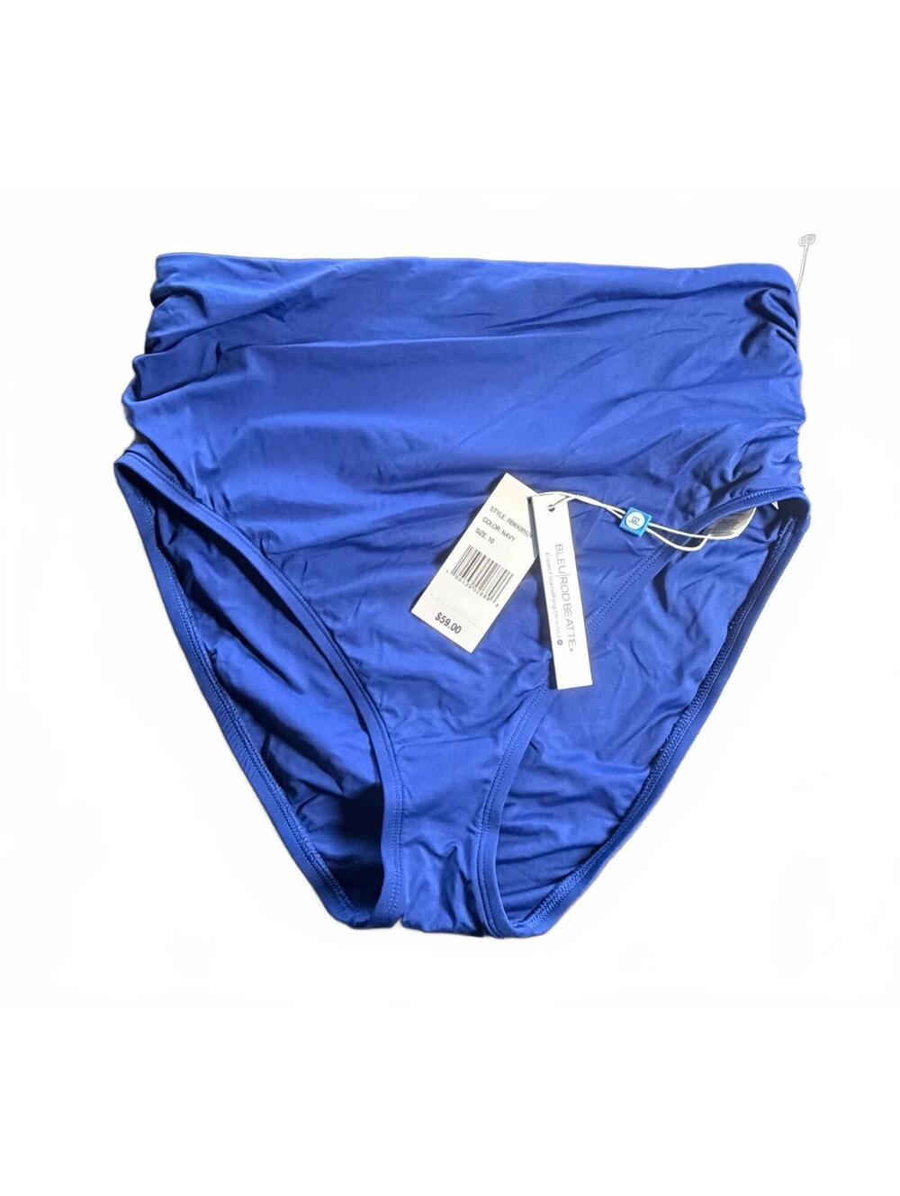 BLEU ROD BEATTIE navy high waist tummy control swim bottom size 10 NWT